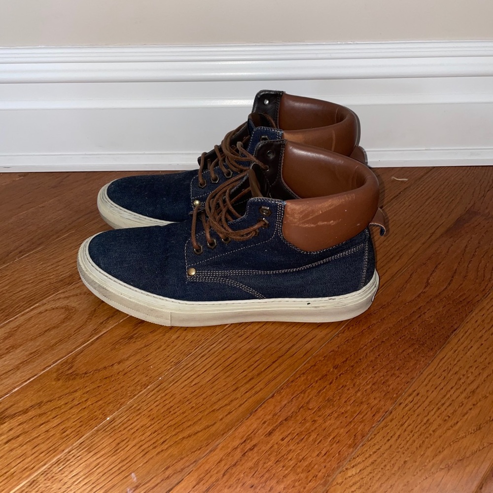 AUTHENTIC Louis Vuitton Mens Denim Sneakers - Picture 11 of 12